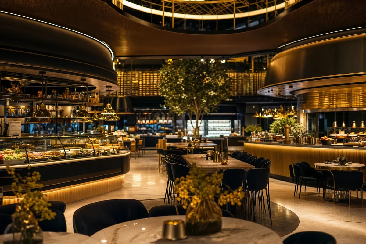 Luxury food hall interior
